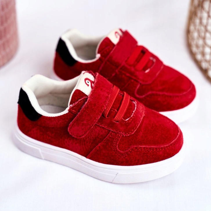 Apawwa Zapatillas Infantiles Ante Velcro Rojo Trelmo 2