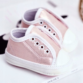 Apawwa Zapatilla Deportiva Infantil Velcro Con Brocado Bautizo Rosa Milley rosado 2