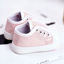 Apawwa Zapatilla Deportiva Infantil Velcro Con Brocado Bautizo Rosa Milley rosado 4