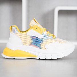 SHELOVET Zapatillas con malla blanco multicolor amarillo 4