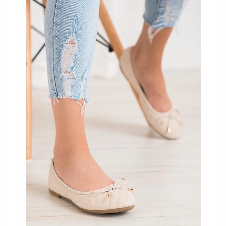 Diamantique Bailarinas acolchadas beige 1