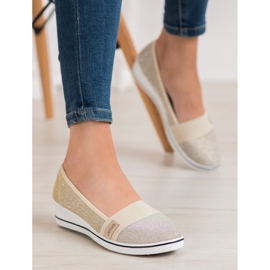 SDS Bailarinas sin cordones con purpurina amarillo 5