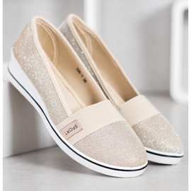 SDS Bailarinas sin cordones con purpurina amarillo 4