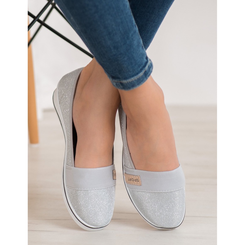SDS Bailarinas sin cordones con purpurina gris 1 SDS Bailarinas sin cordones con purpurina gris 1
