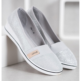 SDS Bailarinas sin cordones con purpurina gris 2 SDS Bailarinas sin cordones con purpurina gris 2