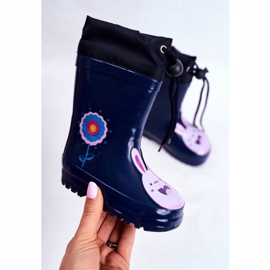 Apawwa Botas de agua de goma para niños Conejo Mordeso Azul Marino rosado 3