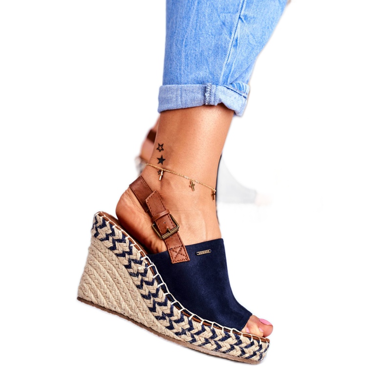 Sandalias Mujer Con Cuña Big Star Azul Marino FF274980 marrón 3