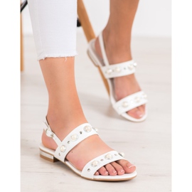 Kylie Sandalias planas cómodas blanco 2