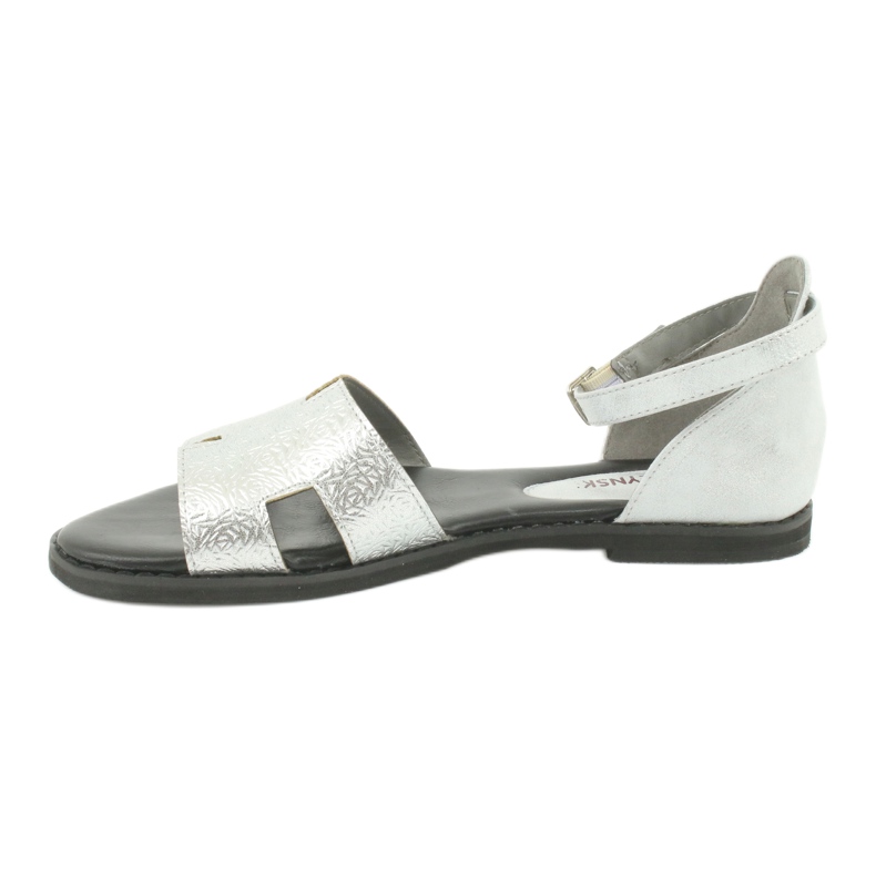 M.Daszyński Sandalias plateadas con tacón Daszyński MR1848-17 negro gris 1