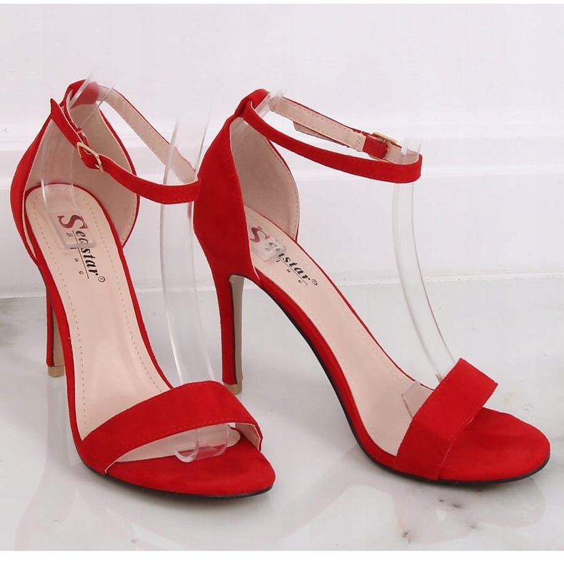 Red GG-86P Sandalias rojas de tacón alto rojo 1 Red GG-86P Sandalias rojas de tacón alto rojo 1