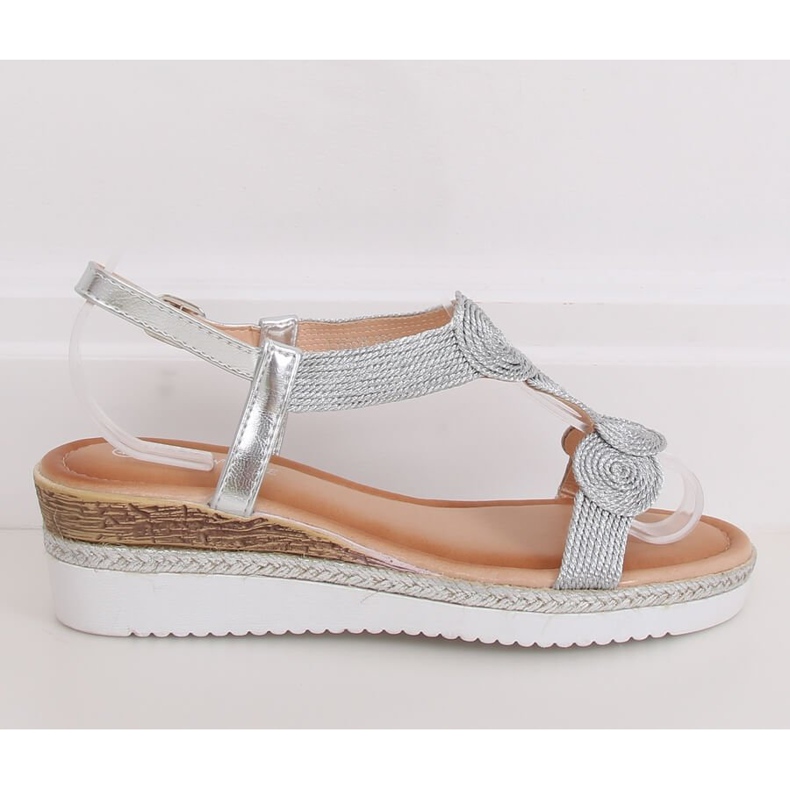 Sandalias plateadas para mujer L6628 Plata gris 2