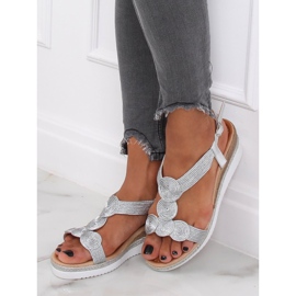Sandalias plateadas para mujer L6628 Plata gris 3