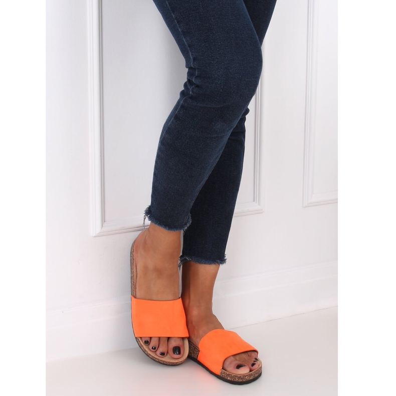 Orange G-572 Pantuflas con suela de corcho naranja 1