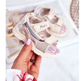 PL1 Sandalias para niños con velcro Beżowe Grobino beige 1