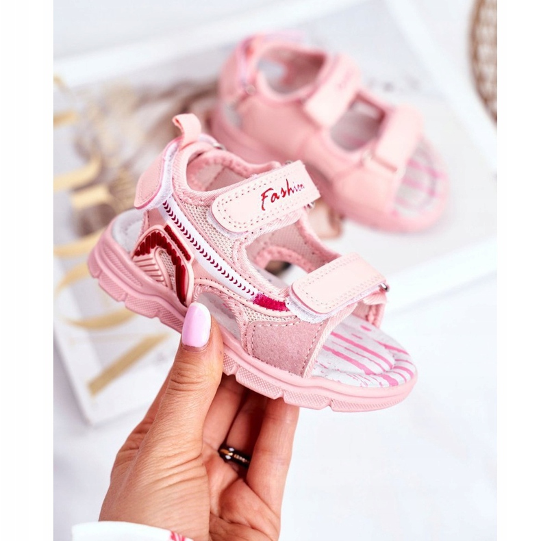 PL1 Sandalias Infantiles con Velcro Rosa Grobino 1