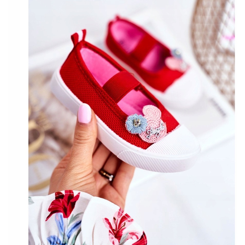 PL1 Zapatillas de niños con velcro Estienne rojas rojo 1