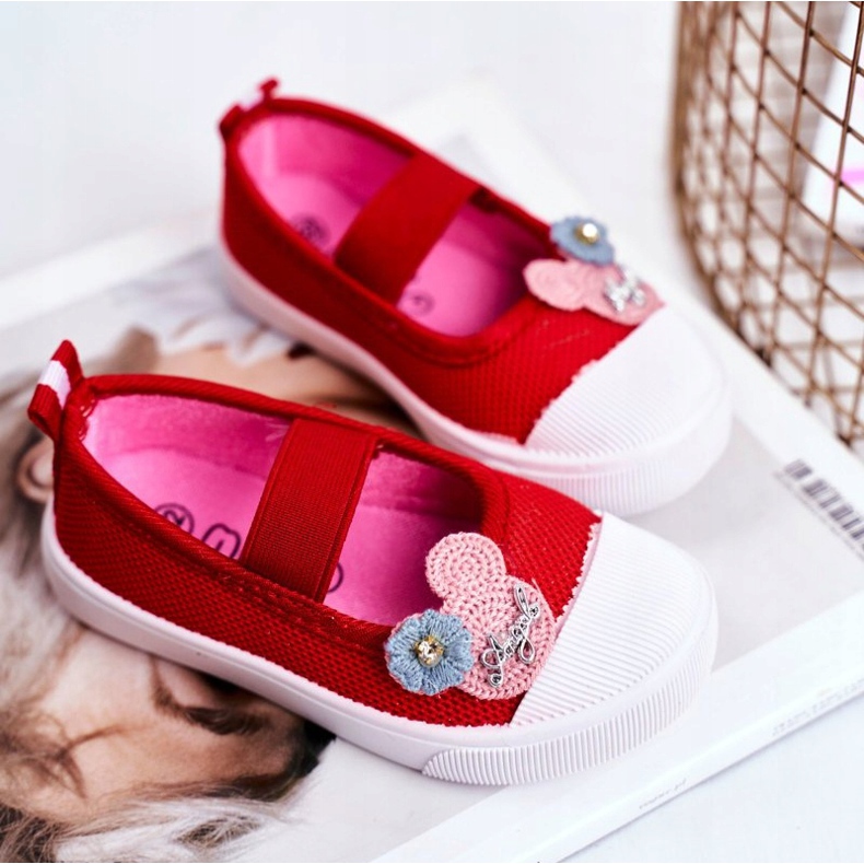 PL1 Zapatillas de niños con velcro Estienne rojas rojo 2