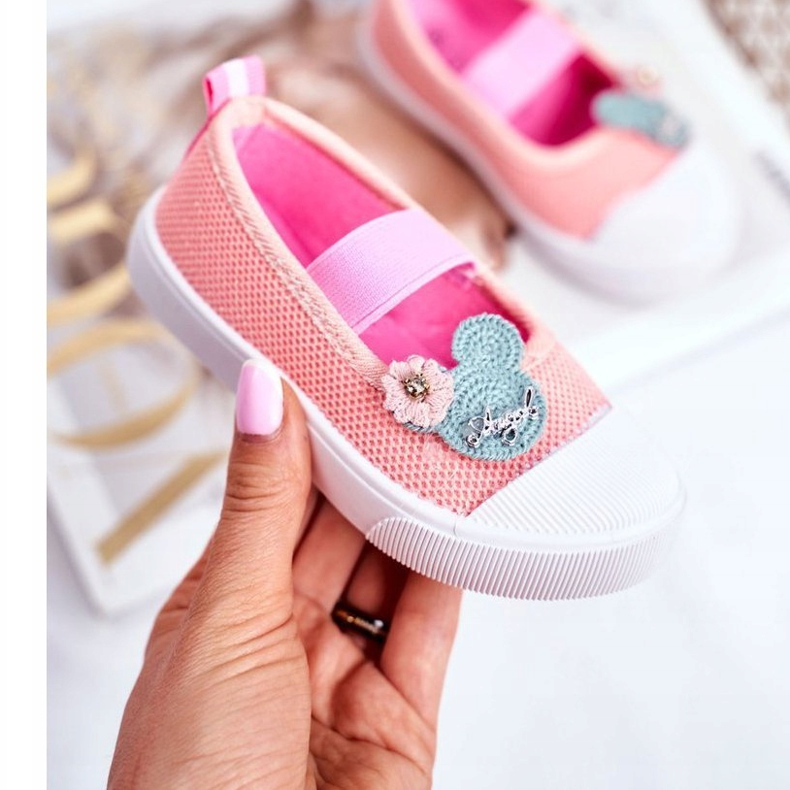 Le Scarpe Zapatillas para niños con velcro salmón Estienne rosa 1