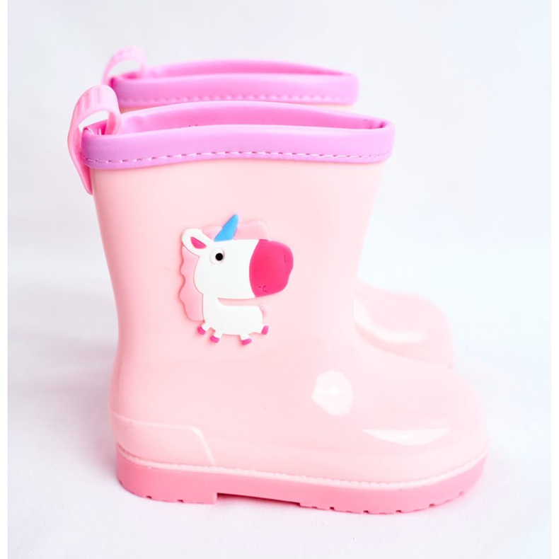 Botas de agua de goma para niños Unicornio rosa rosado 2 Botas de agua de goma para niños Unicornio rosa rosado 2