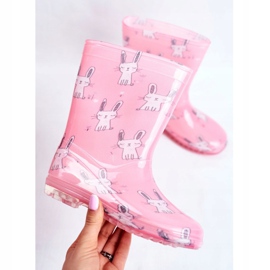 Botas de agua de goma para niños Pink Bunny rosado 3