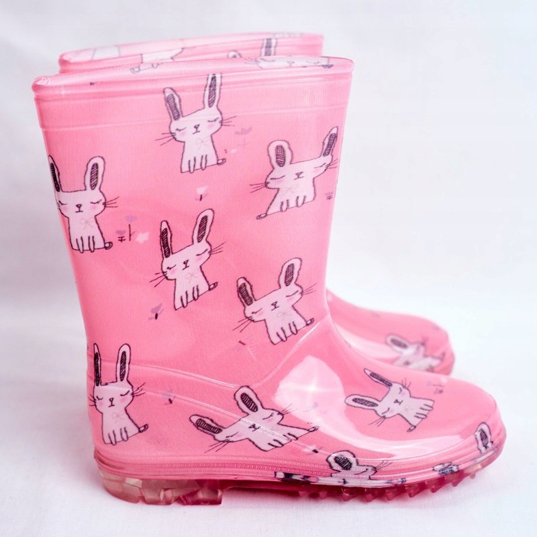 Botas de agua de goma para niños Pink Bunny rosa 2