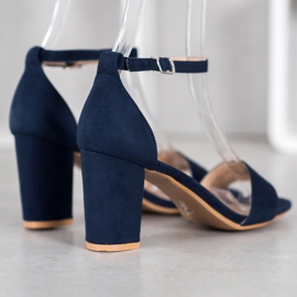 Anesia Paris Sandalias de tacón azul 3