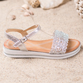 Renda Sandalias en la plataforma gris 1