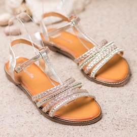 Mannika Sandalias elegantes con cristales amarillo 1