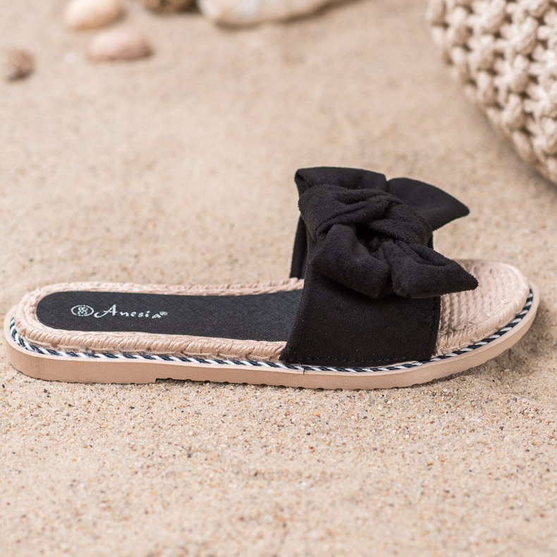 Anesia Paris Zapatillas de gamuza con estilo negro 1