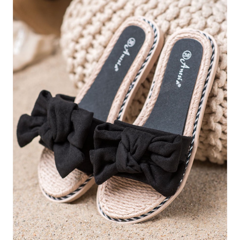 Anesia Paris Zapatillas de gamuza con estilo negro 2