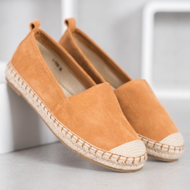 Anesia Paris Alpargatas de ante cómodas marrón 4