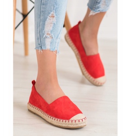 Anesia Paris Alpargatas de ante cómodas rojo 3