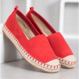 Anesia Paris Alpargatas de ante cómodas rojo 2