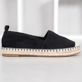 Anesia Paris Alpargatas de ante cómodas negro 4