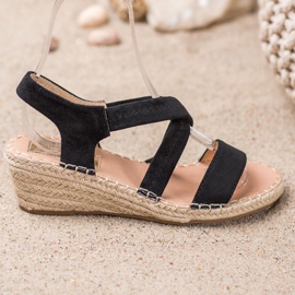 Renda Sandalias alpargatas de ante negro 1 Renda Sandalias alpargatas de ante negro 1