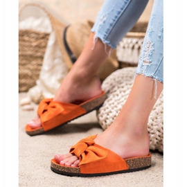 Renda Zapatillas cómodas con lazo naranja 3