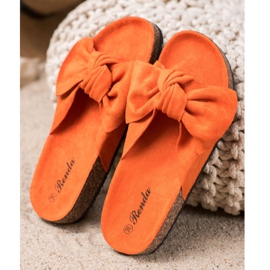 Renda Zapatillas cómodas con lazo naranja 2
