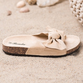 Renda Zapatillas cómodas con lazo marrón 3