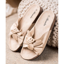 Renda Zapatillas cómodas con lazo marrón 4