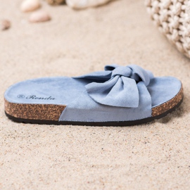 Renda Zapatillas cómodas con lazo azul 3