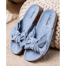 Renda Zapatillas cómodas con lazo azul 4