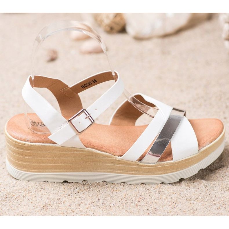 Renda Sandalias de cuña blanco 2 Renda Sandalias de cuña blanco 2