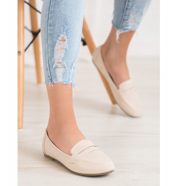 Diamantique Mocasines beige con cuero ecológico 1