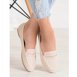 Diamantique Mocasines beige con cuero ecológico 4