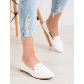 Diamantique Mocasines blancos con piel ecológica 2