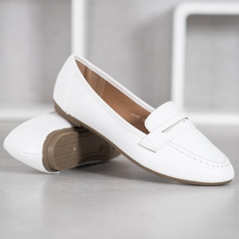 Diamantique Mocasines blancos con piel ecológica 4