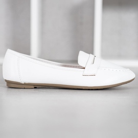 Diamantique Mocasines blancos con piel ecológica 5