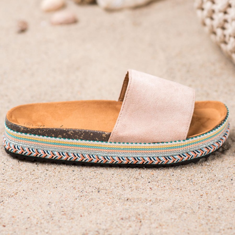 Renda Zapatillas en la plataforma marrón 2