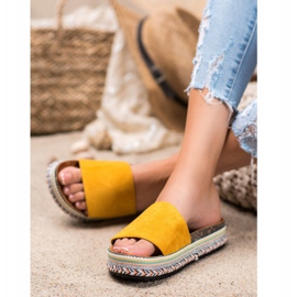 Renda Zapatillas en la plataforma amarillo 2