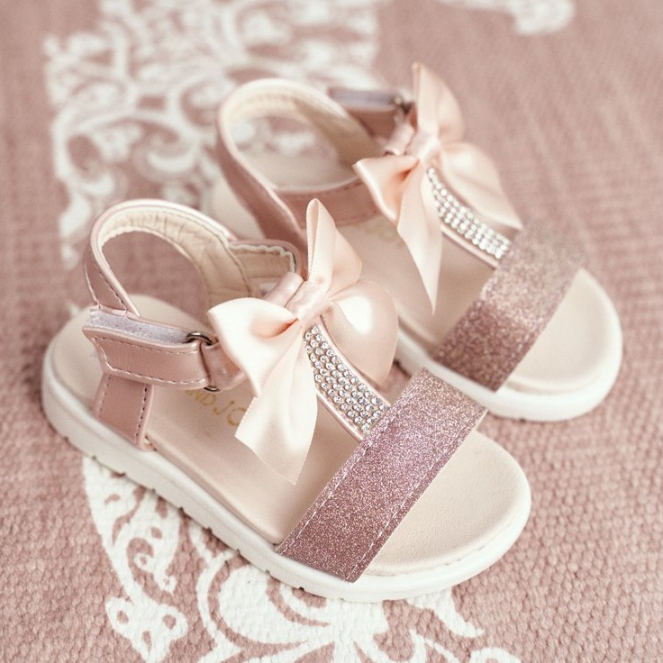 FRROCK Sandalias Infantiles Con Velcro Para Niña Champagne Bella multicolor rosado 1